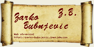 Žarko Bubnjević vizit kartica